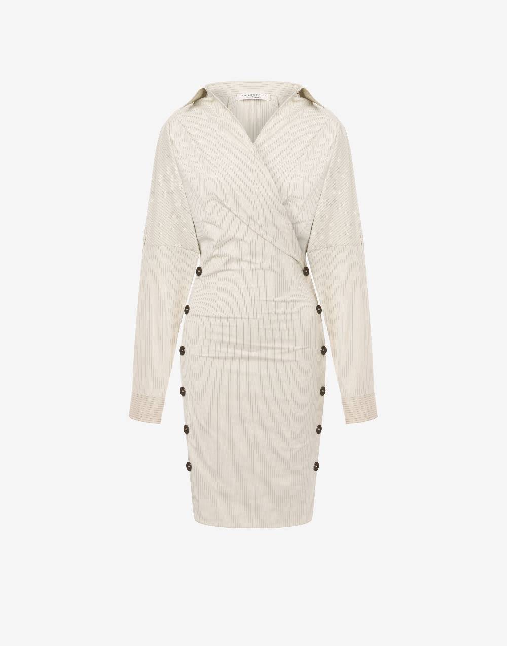 Philosophy Di Lorenzo Serafini Abito in taffetà stretch con bottoni