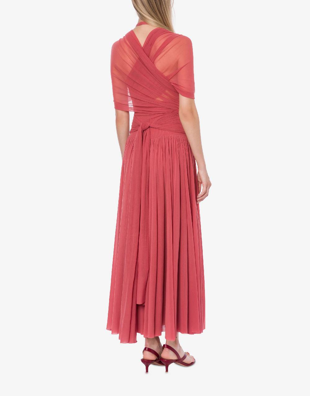 Philosophy Di Lorenzo Serafini Abito In Tulle Stretch Con Allacciatura A Fiocco