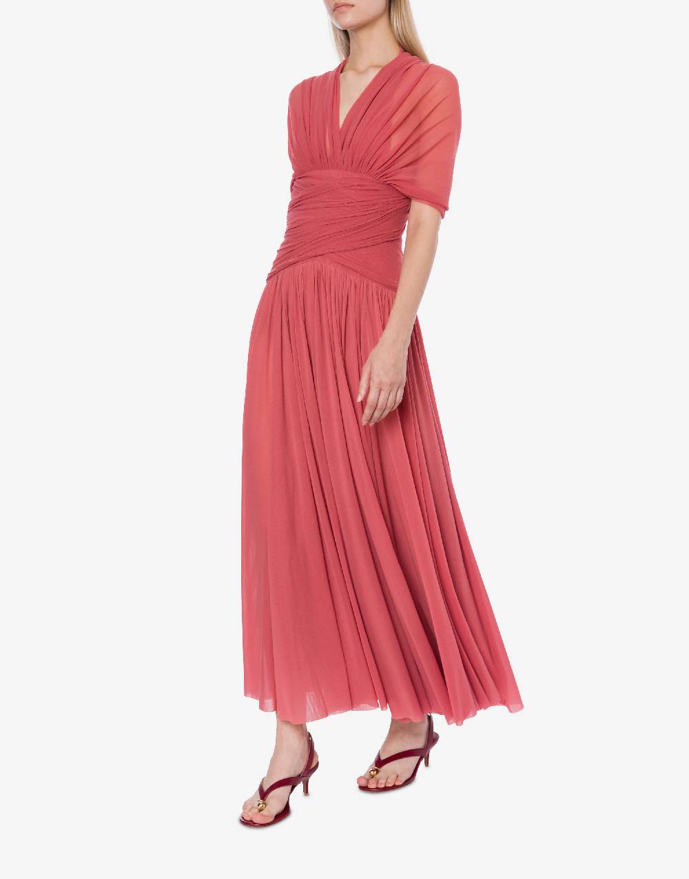 Philosophy Di Lorenzo Serafini Abito In Tulle Stretch Con Allacciatura A Fiocco