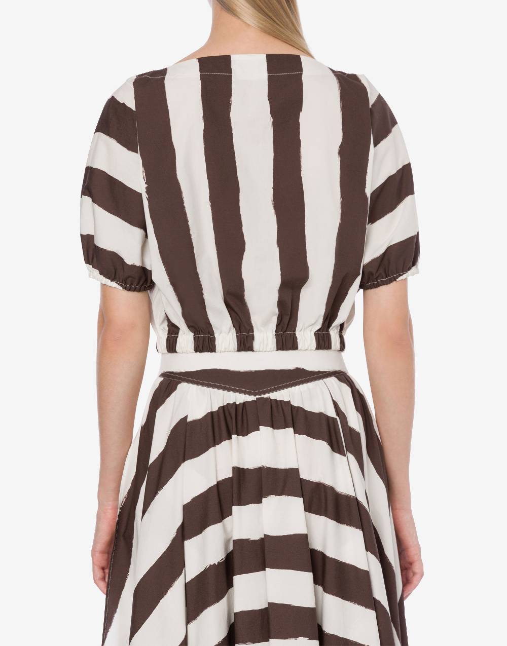 Philosophy Di Lorenzo Serafini Blusa Crop A Righe In Cotone Stretch