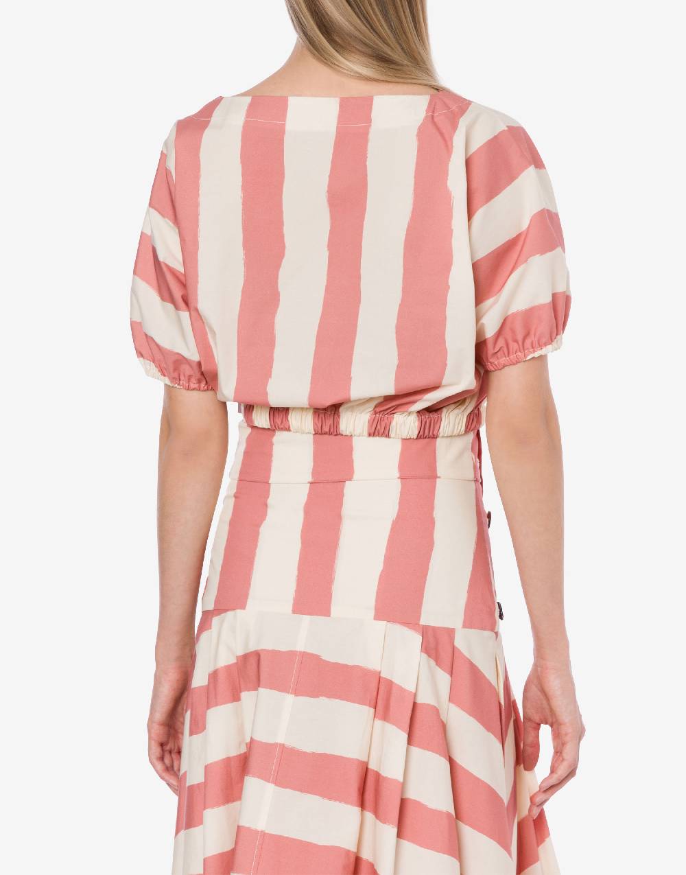 Philosophy Di Lorenzo Serafini Blusa Crop A Righe In Cotone Stretch