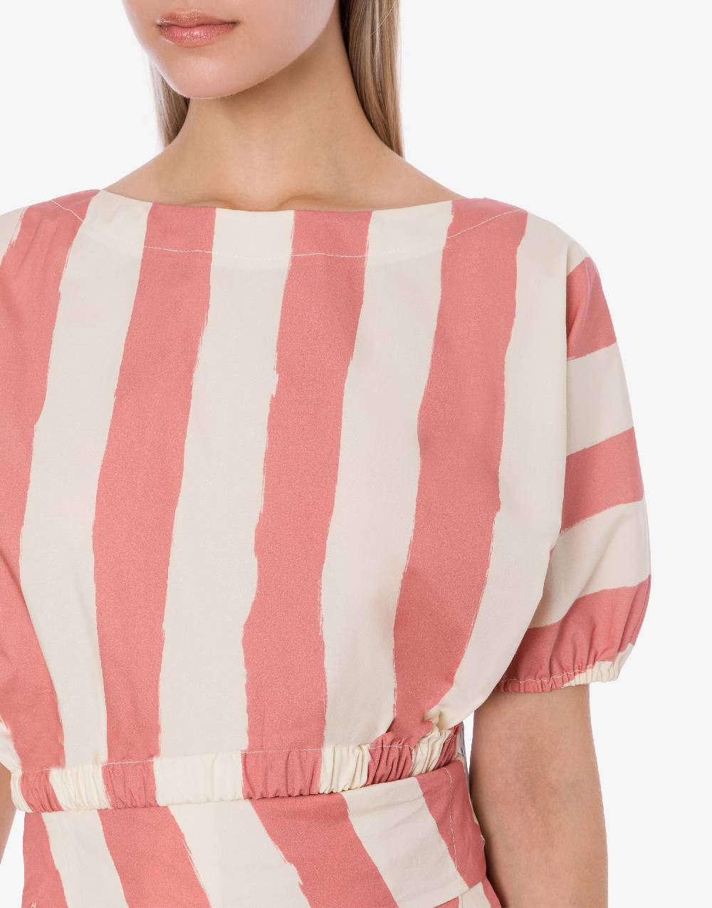 Philosophy Di Lorenzo Serafini Blusa Crop A Righe In Cotone Stretch