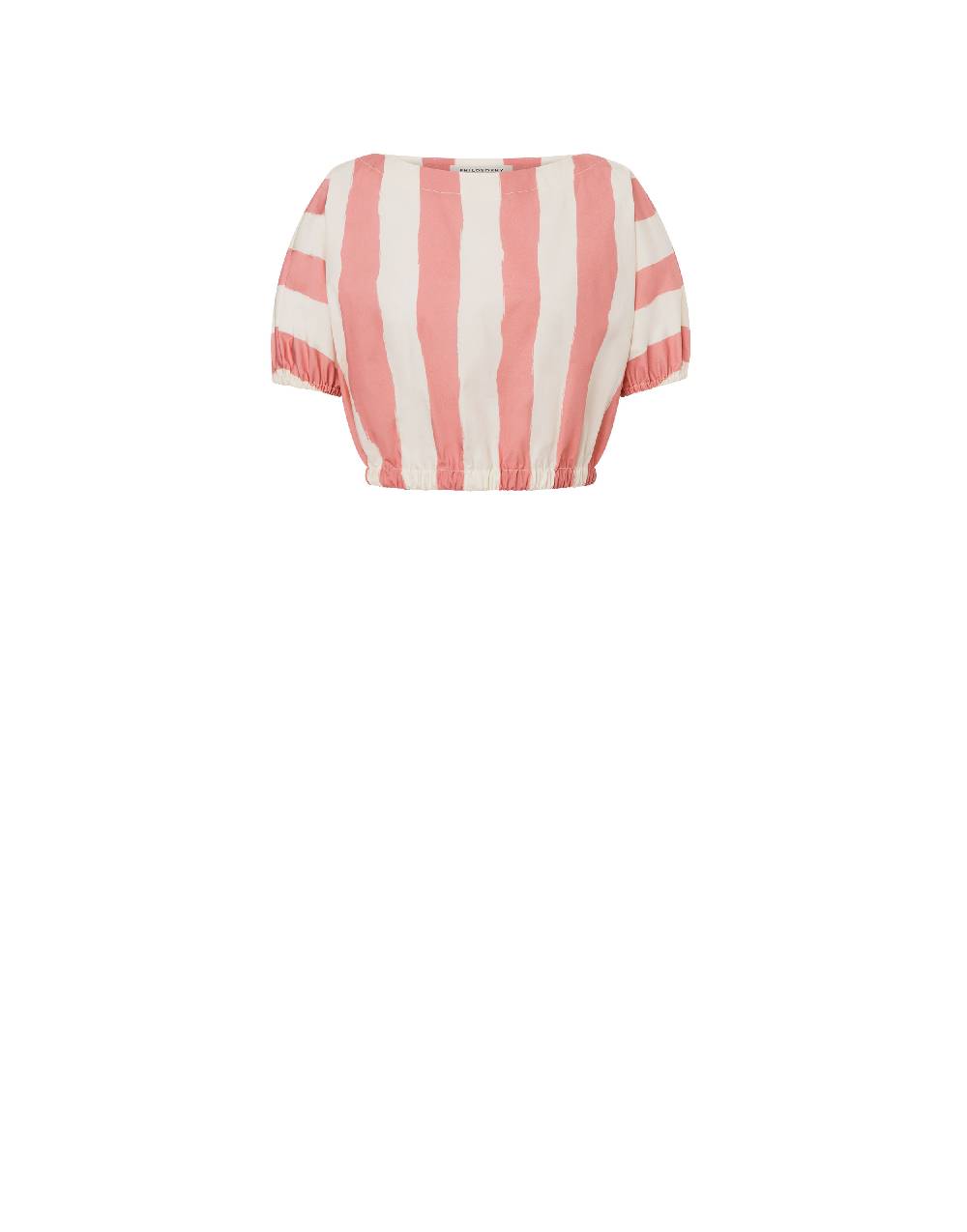 Philosophy Di Lorenzo Serafini Blusa Crop A Righe In Cotone Stretch