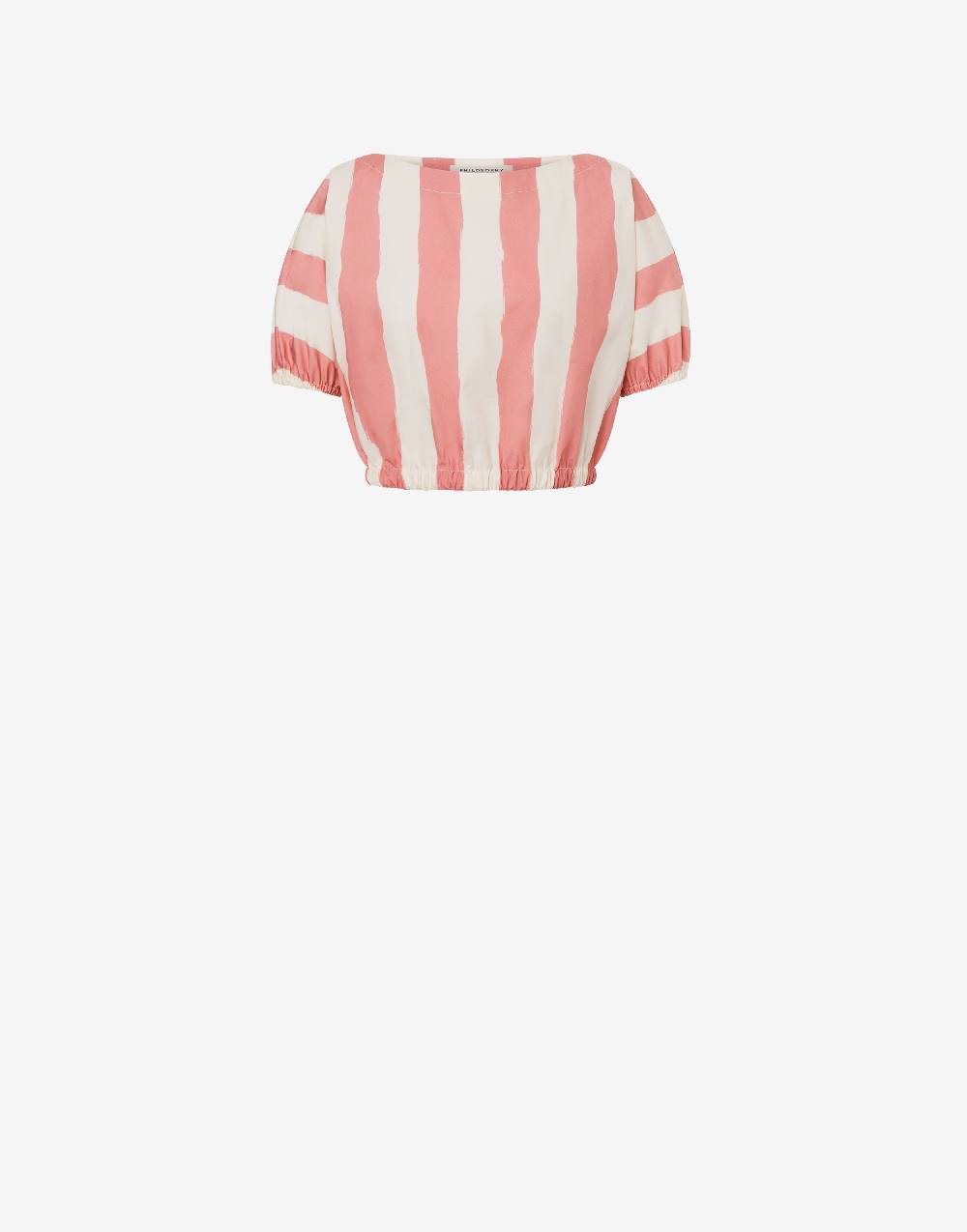 Philosophy Di Lorenzo Serafini Blusa crop a righe in cotone stretch Philosophy Di Lorenzo Serafini Blusa crop a righe in cotone stretch