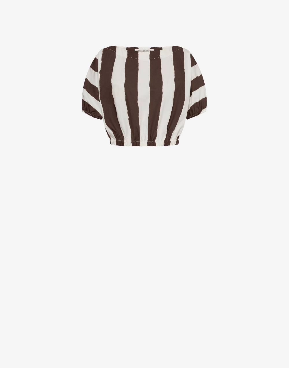 Philosophy Di Lorenzo Serafini Blusa crop a righe in cotone stretch Philosophy Di Lorenzo Serafini Blusa crop a righe in cotone stretch