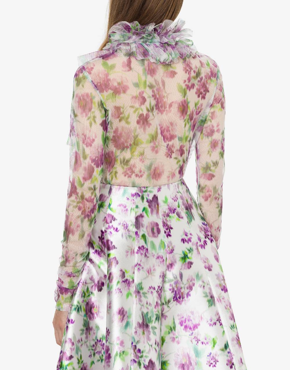 Philosophy Di Lorenzo Serafini Blusa In Tulle Con Stampa Fiori