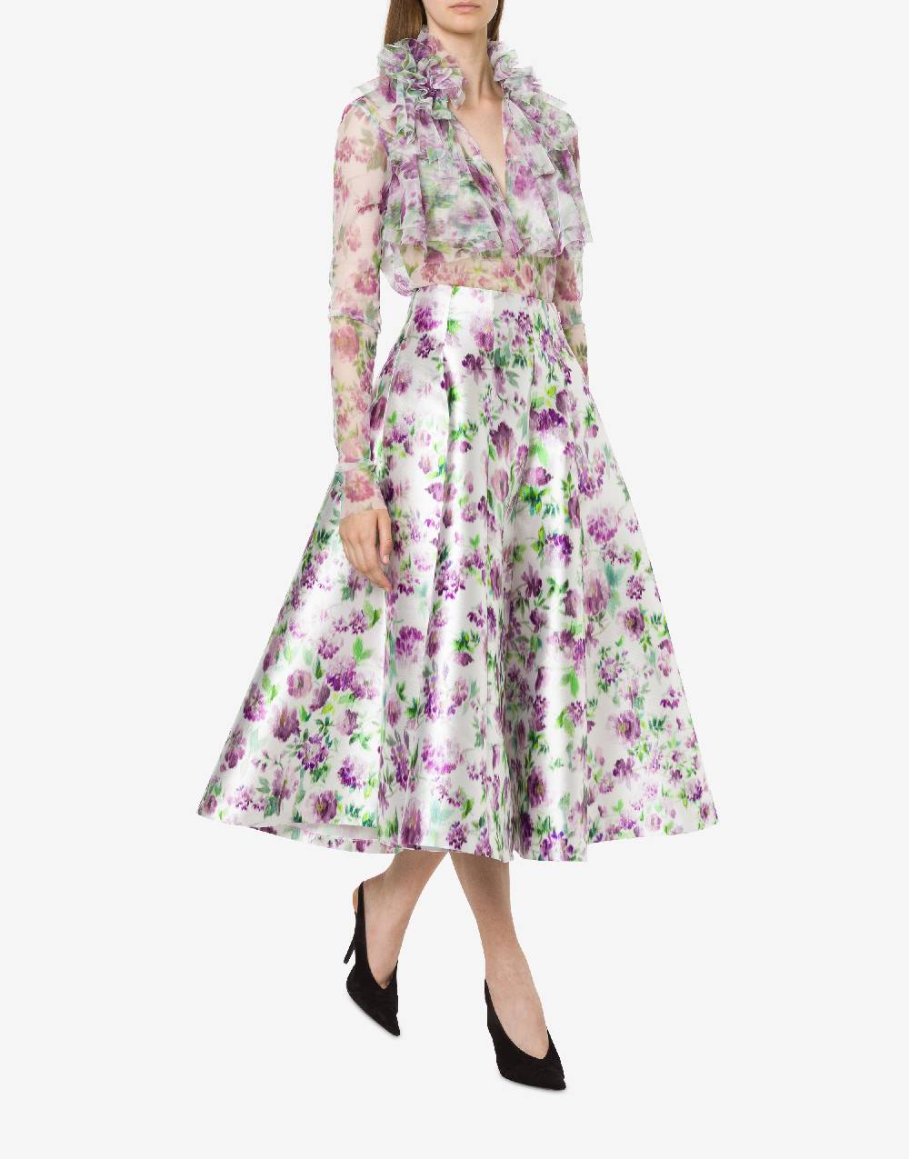 Philosophy Di Lorenzo Serafini Blusa In Tulle Con Stampa Fiori