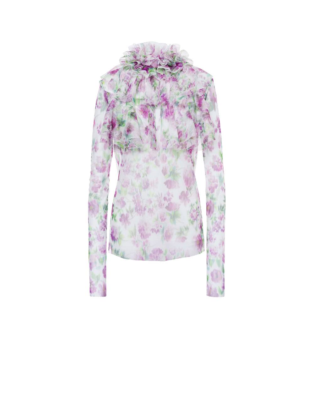 Philosophy Di Lorenzo Serafini Blusa In Tulle Con Stampa Fiori