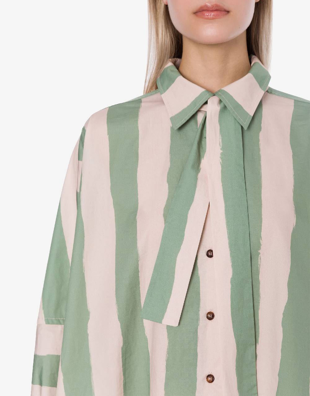 Philosophy Di Lorenzo Serafini Camicia Crop A Righe In Cotone Stretch