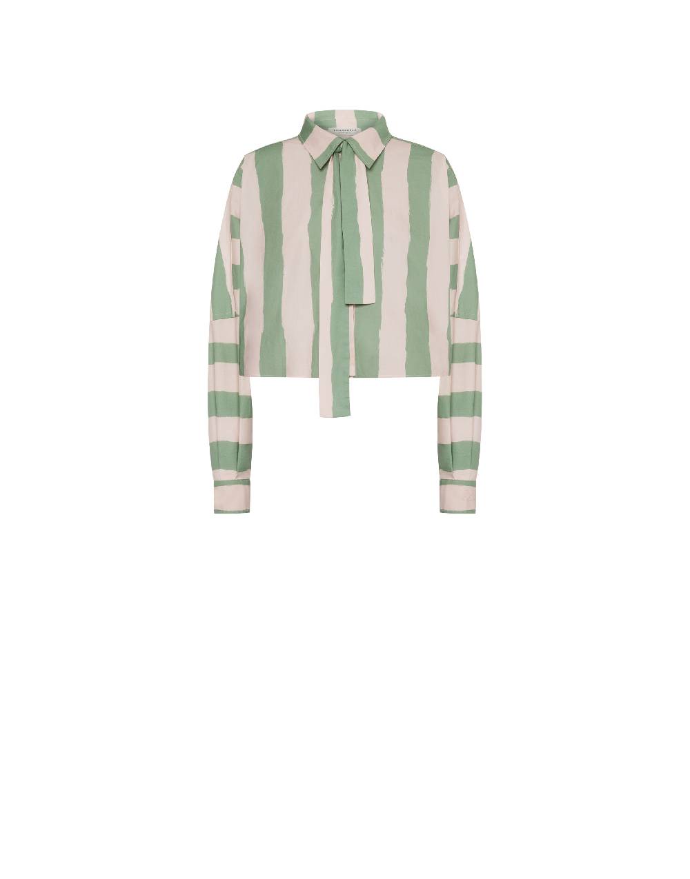 Philosophy Di Lorenzo Serafini Camicia Crop A Righe In Cotone Stretch