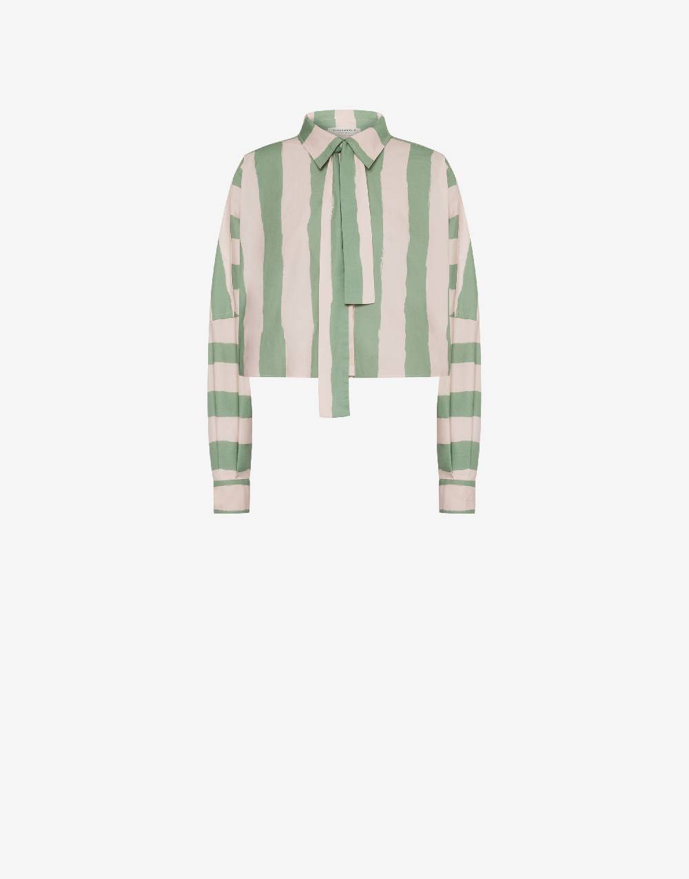 Philosophy Di Lorenzo Serafini Camicia crop a righe in cotone stretch