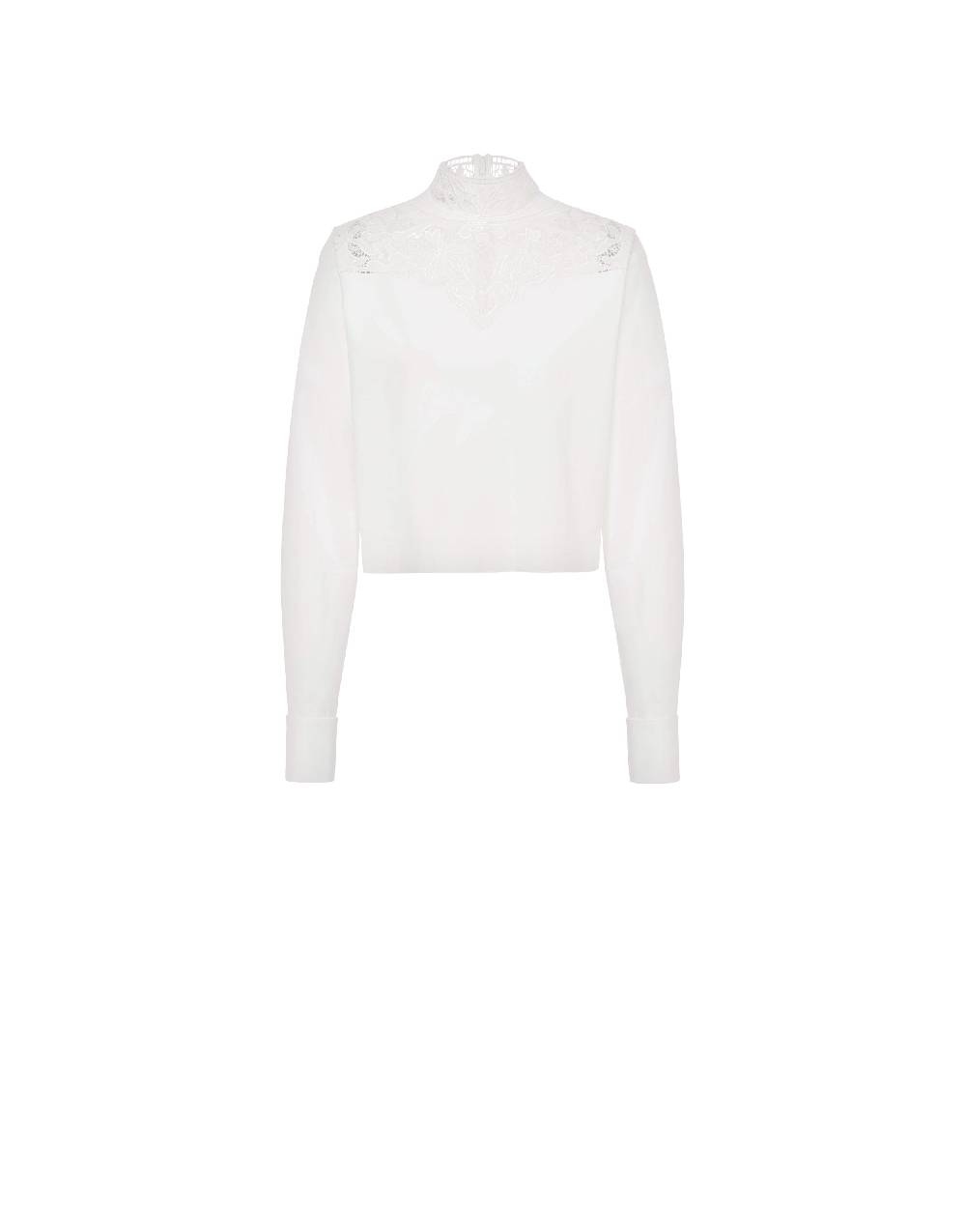 Philosophy Di Lorenzo Serafini Camicia Crop In Popeline Con Ricamo