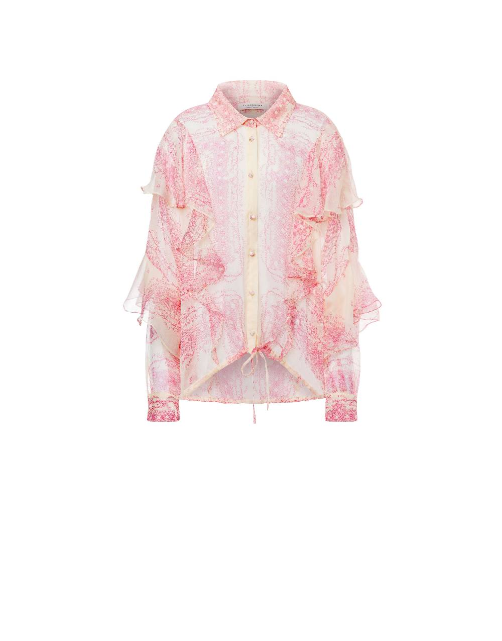 Philosophy Di Lorenzo Serafini Camicia In Crépon Di Seta Con Volant