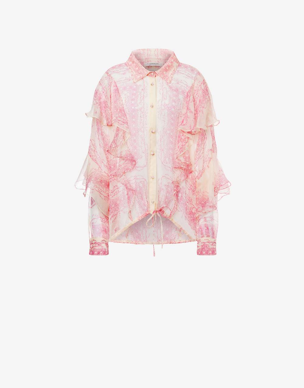 Philosophy Di Lorenzo Serafini Camicia in crépon di seta con volant