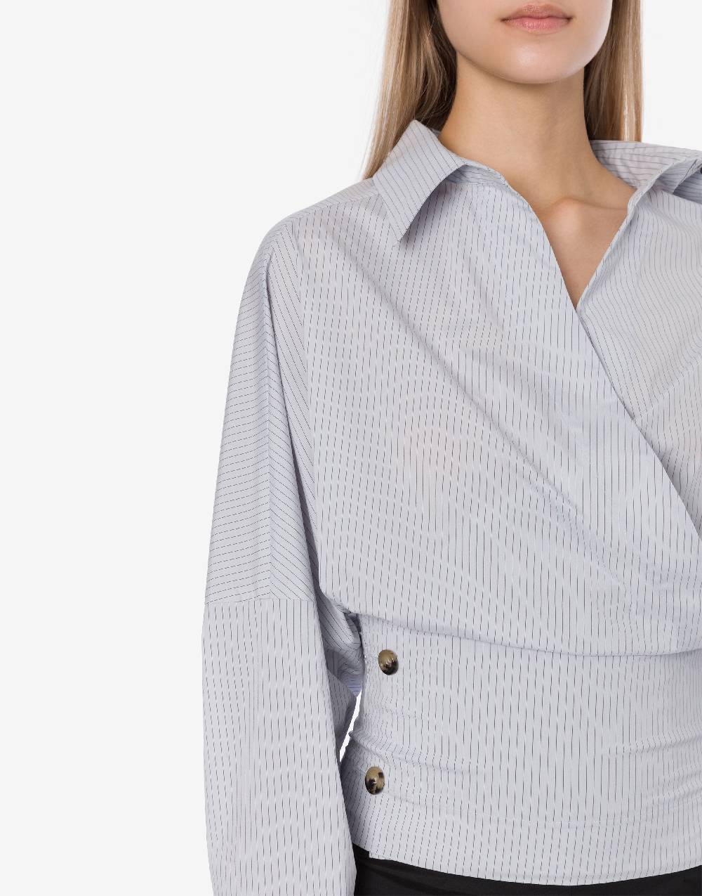 Philosophy Di Lorenzo Serafini Camicia In Taffetà Stretch Con Bottoni