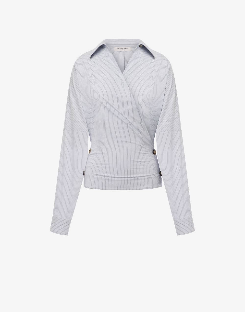 Philosophy Di Lorenzo Serafini Camicia in taffetà stretch con bottoni