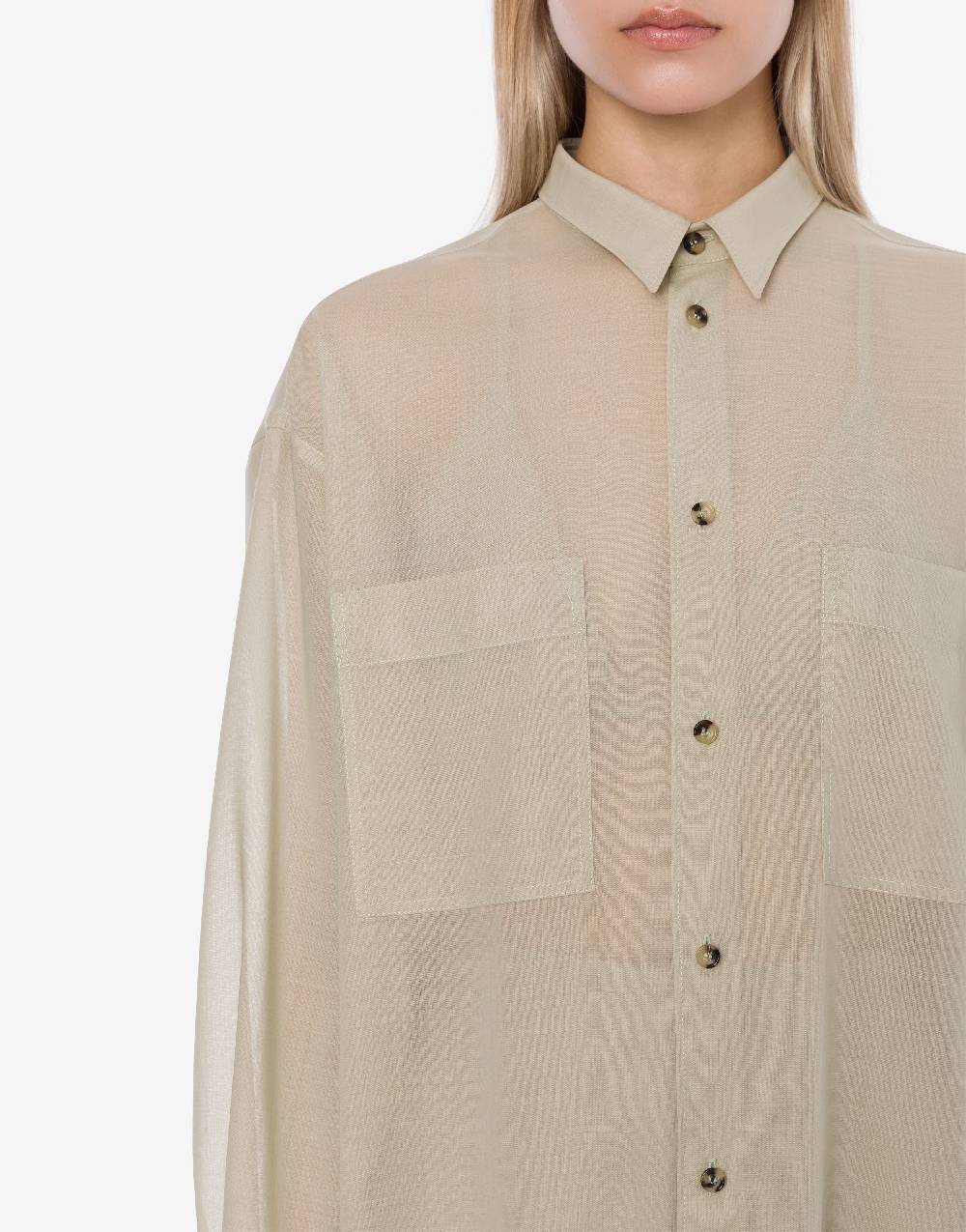 Philosophy Di Lorenzo Serafini Camicia Oversize In Voile Di Lana