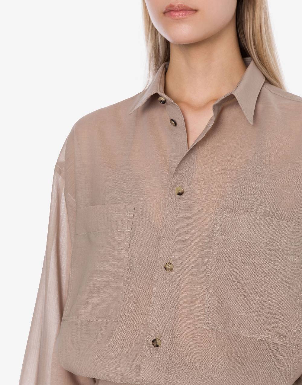 Philosophy Di Lorenzo Serafini Camicia Oversize In Voile Di Lana