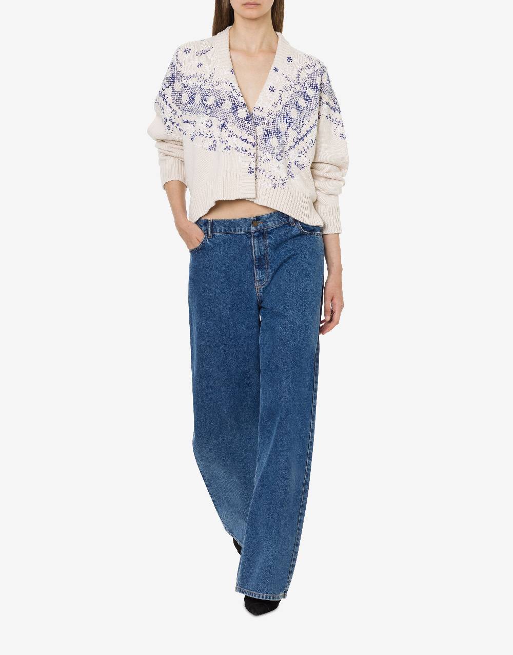 Philosophy Di Lorenzo Serafini Cardigan In Cotone E Lana Con Stampa