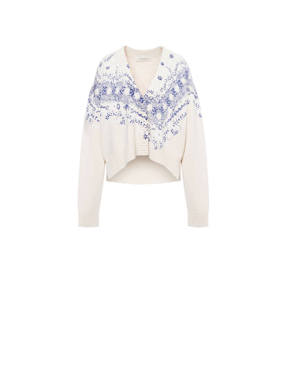 Philosophy Di Lorenzo Serafini Cardigan In Cotone E Lana Con Stampa