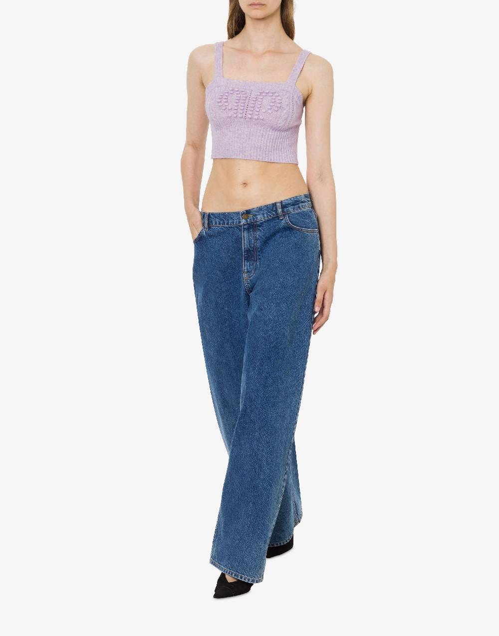 Philosophy Di Lorenzo Serafini Crop Top In Baby Alpaca E Lana Doppia P