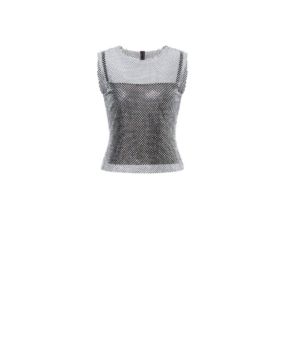 Philosophy Di Lorenzo Serafini Crop Top In Rete Con Strass