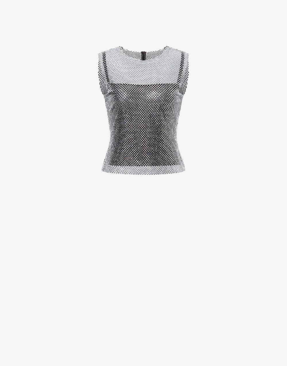 Philosophy Di Lorenzo Serafini Crop top in rete con strass