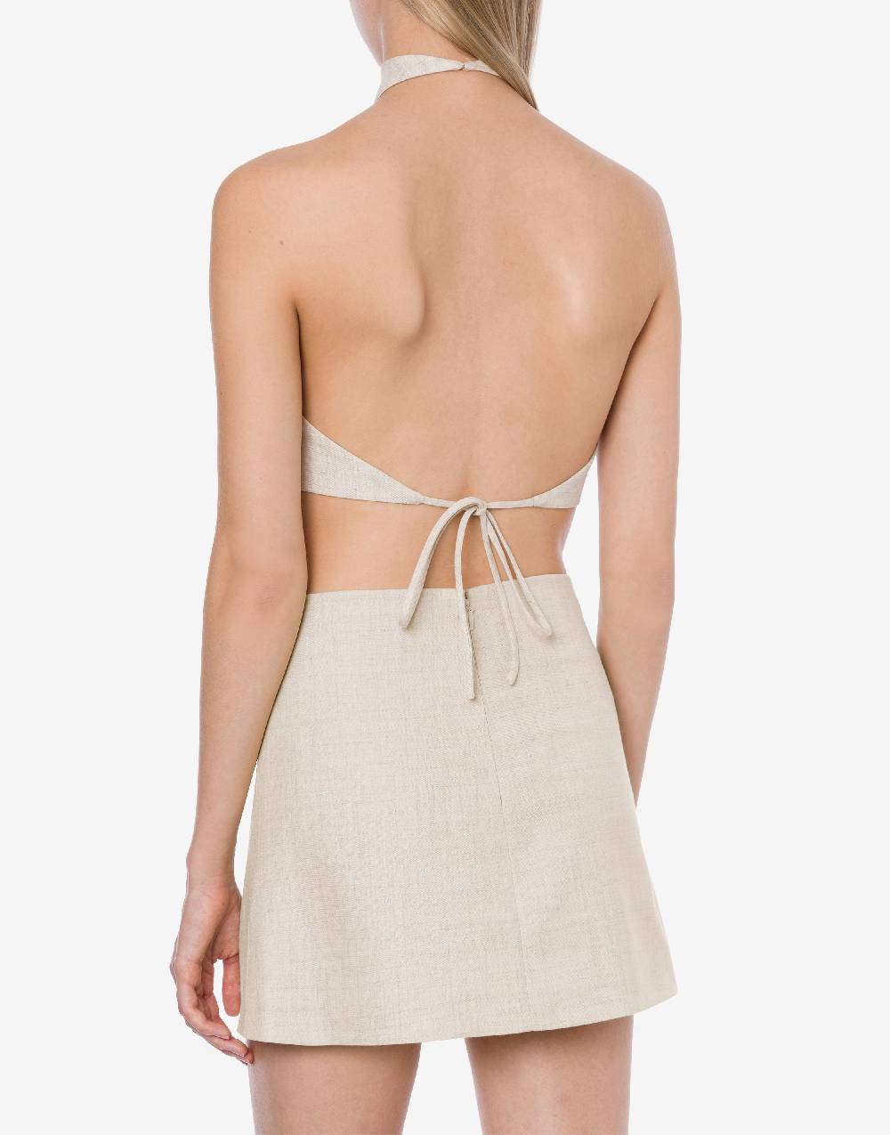 Philosophy Di Lorenzo Serafini Crop Top In Tela Di Misto Lino