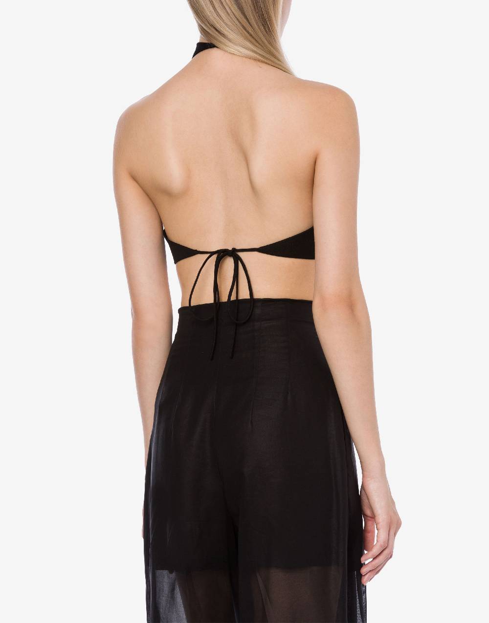 Philosophy Di Lorenzo Serafini Crop Top In Tela Di Misto Lino