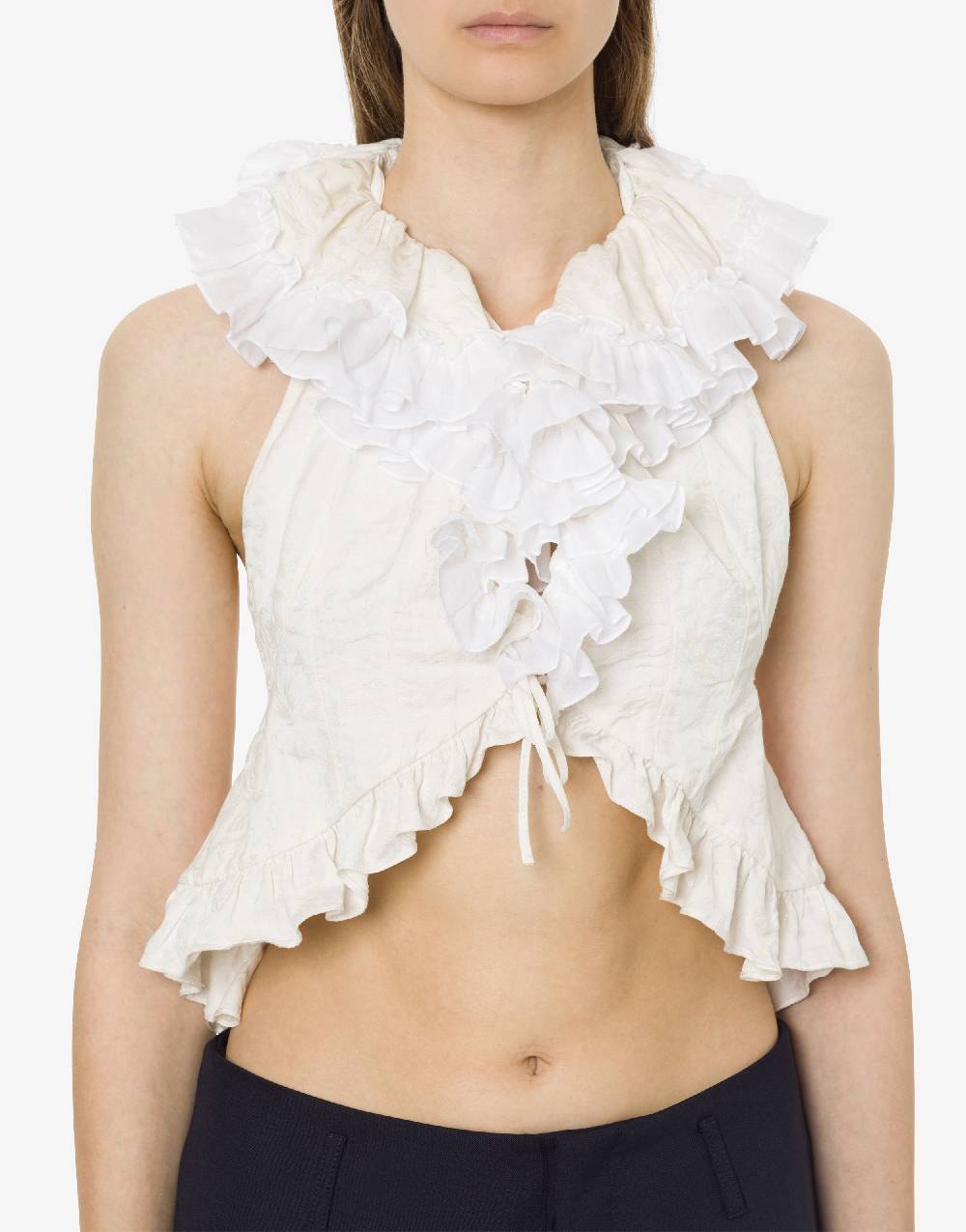 Philosophy Di Lorenzo Serafini Gilet Crop In Cotone Jacquard