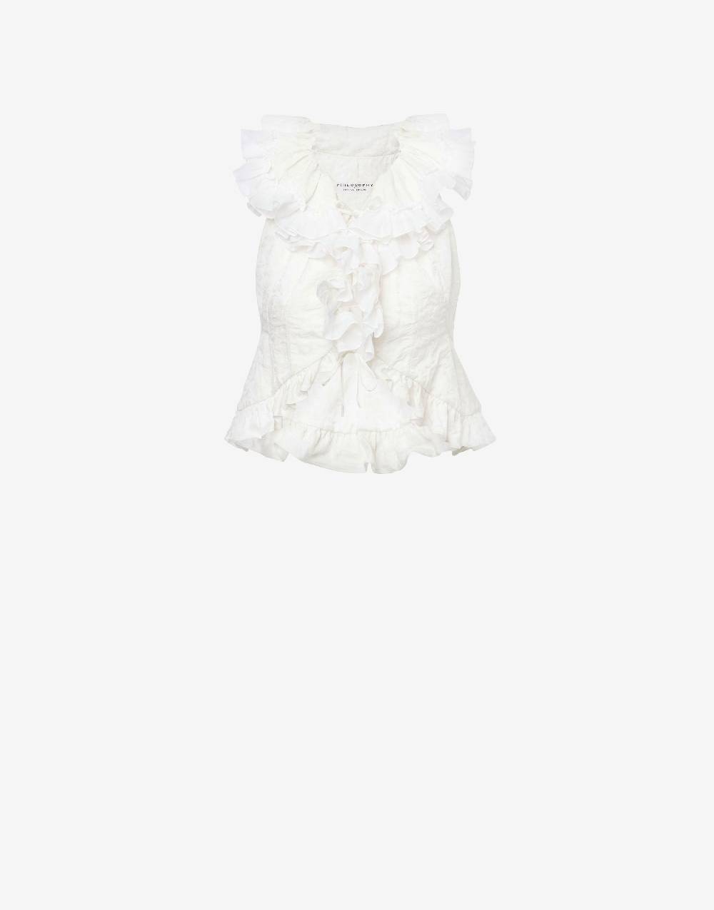 Philosophy Di Lorenzo Serafini Gilet crop in cotone jacquard