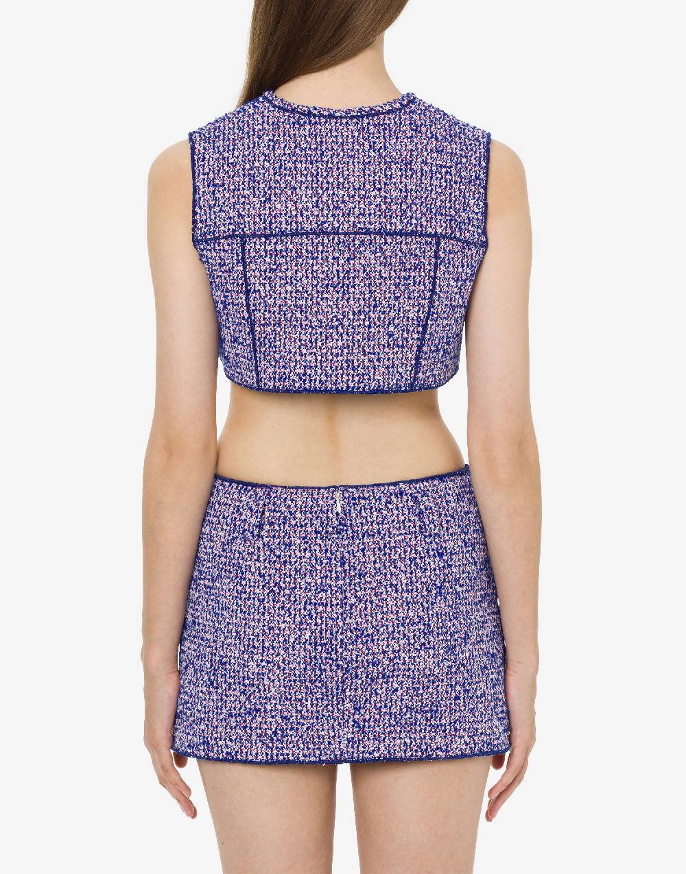 Philosophy Di Lorenzo Serafini Gilet Crop In Stuoia Bouclé