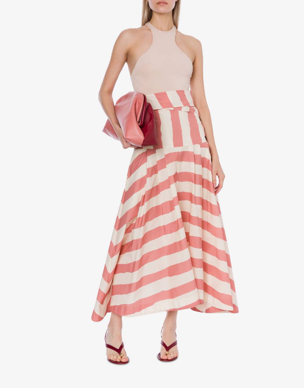 Philosophy Di Lorenzo Serafini Gonna A Righe In Cotone Stretch