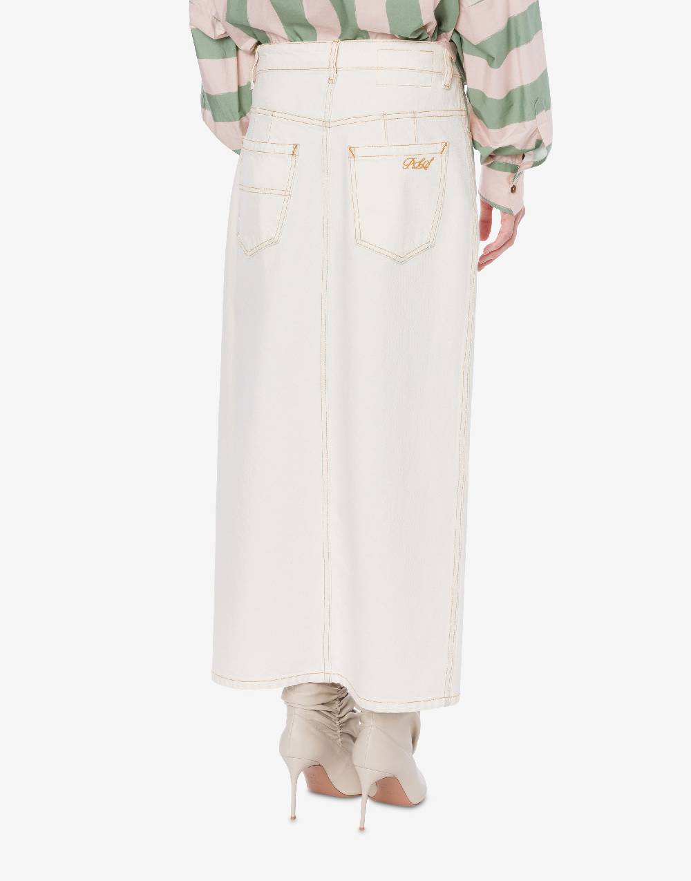 Philosophy Di Lorenzo Serafini Gonna A Vita Bassa In Denim Bleach