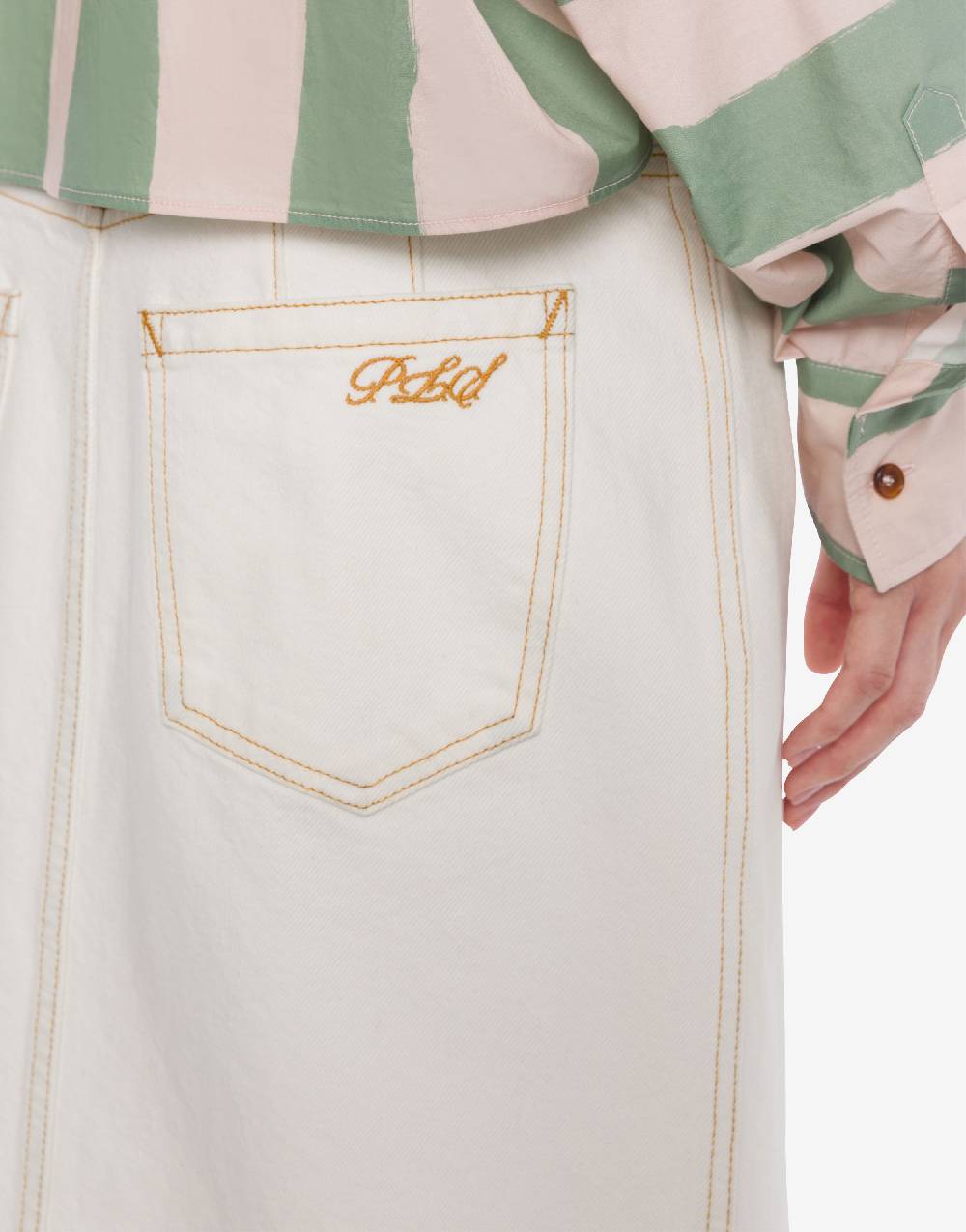 Philosophy Di Lorenzo Serafini Gonna A Vita Bassa In Denim Bleach