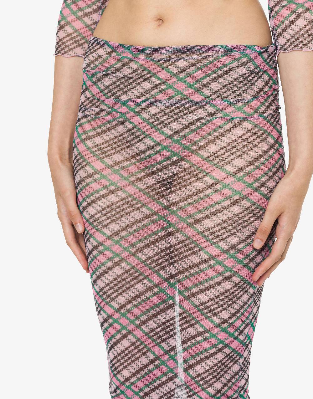 Philosophy Di Lorenzo Serafini Gonna Beachwear In Tulle Check