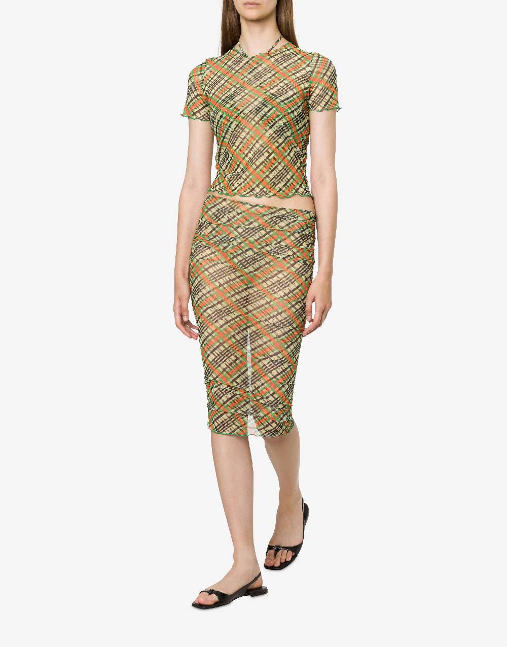 Philosophy Di Lorenzo Serafini Gonna Beachwear In Tulle Check