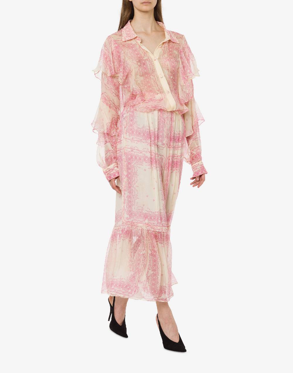 Philosophy Di Lorenzo Serafini Gonna In Crépon Di Seta Stampata