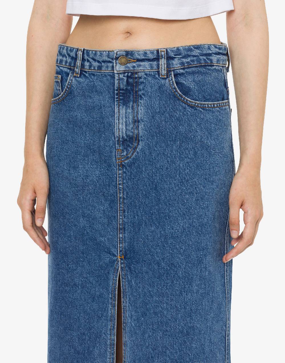 Philosophy Di Lorenzo Serafini Gonna In Denim Con Spacco