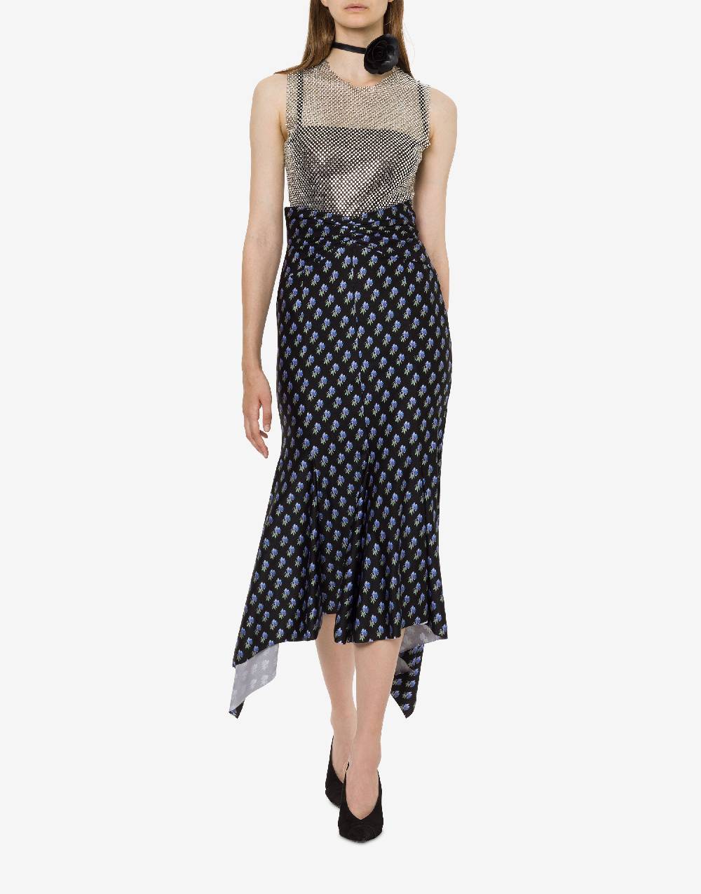 Philosophy Di Lorenzo Serafini Gonna In Lycra Con Micro Stampa Fiori