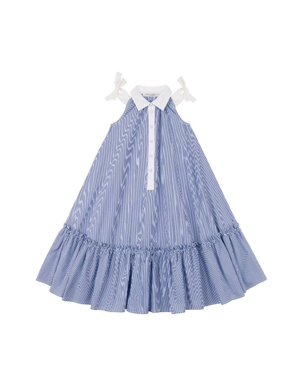 Philosophy Di Lorenzo Serafini Kids Abito In Popeline Rigato Con Fiocchi