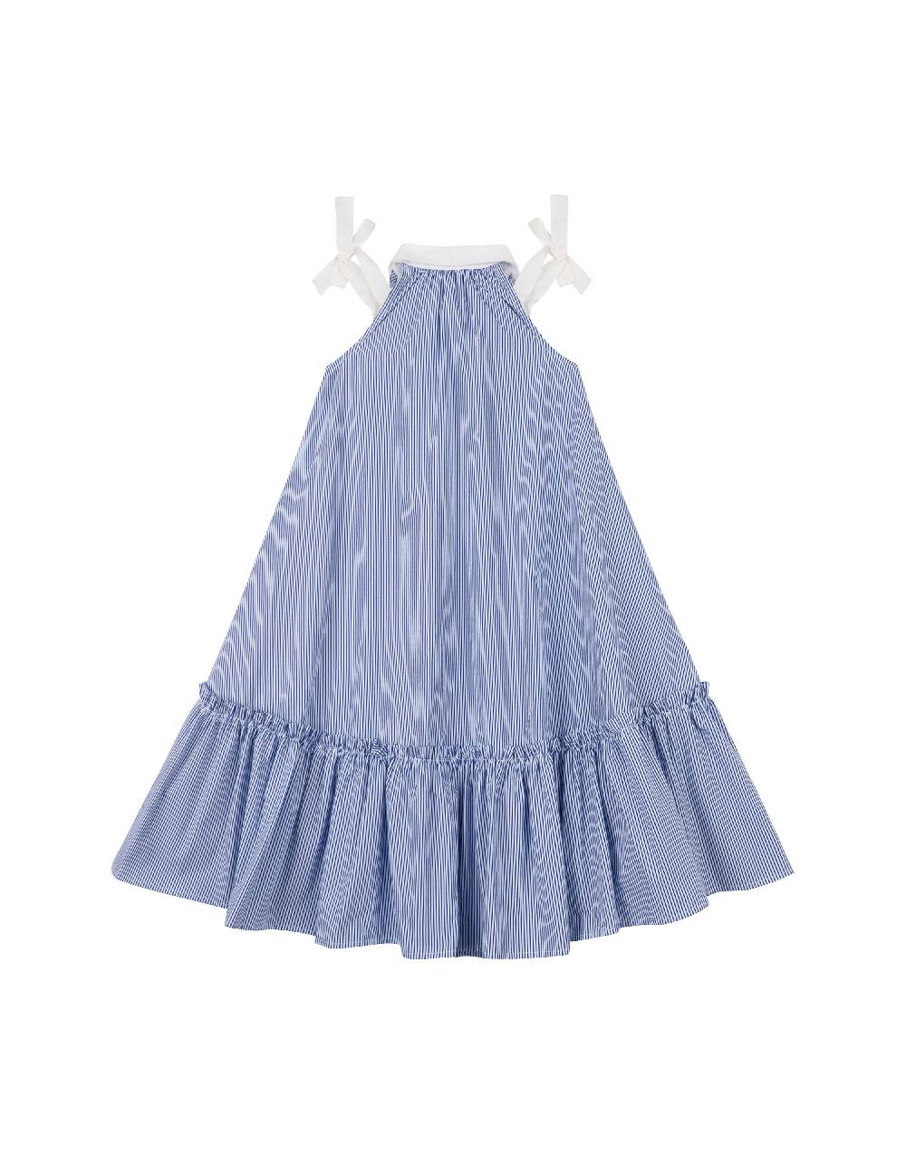 Philosophy Di Lorenzo Serafini Kids Abito In Popeline Rigato Con Fiocchi