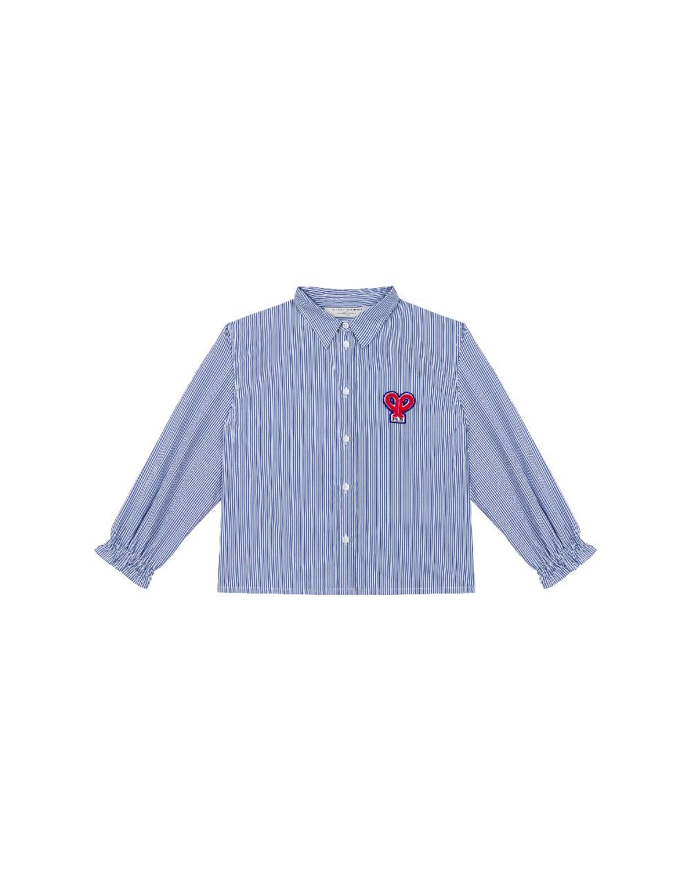 Philosophy Di Lorenzo Serafini Kids Camicia In Popeline Rigato Con Patch 'doppia P'