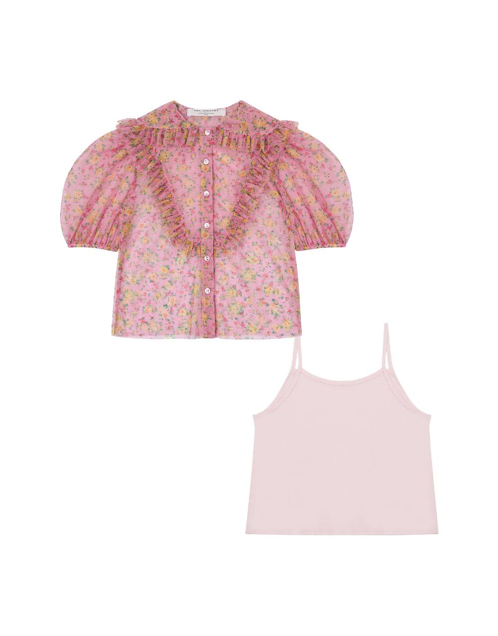Philosophy Di Lorenzo Serafini Kids Camicia In Tulle Con Stampa Fiori