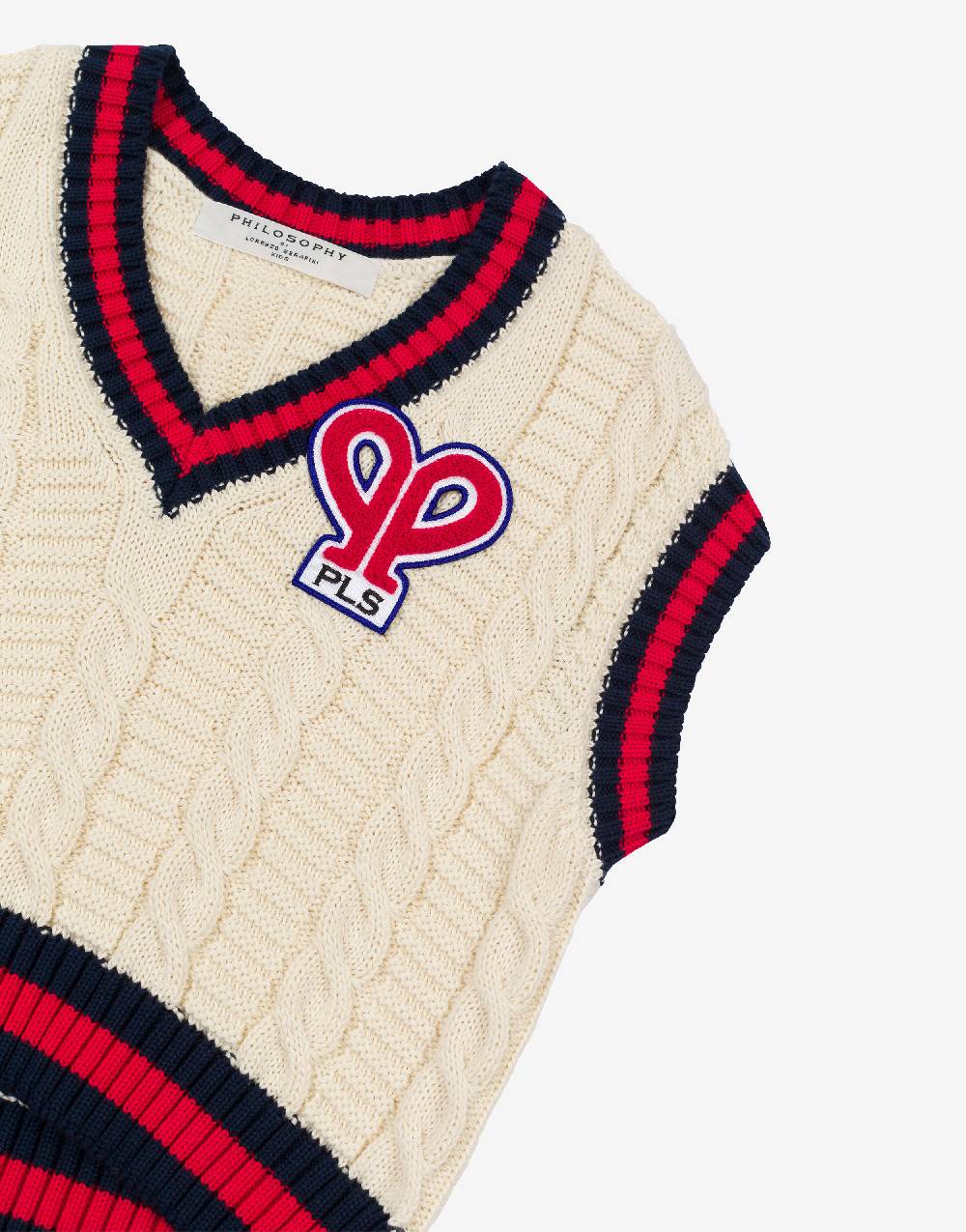 Philosophy Di Lorenzo Serafini Kids Gilet In Maglia Con Patch 'doppia P'
