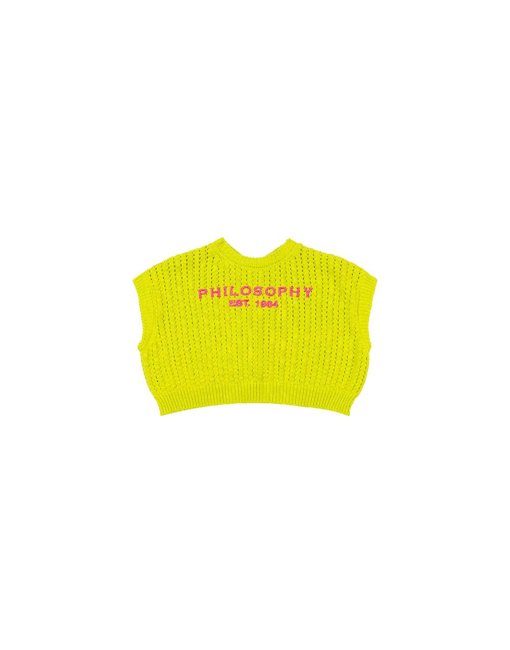 Philosophy Di Lorenzo Serafini Kids Gilet In Maglia Con Ricamo Logo