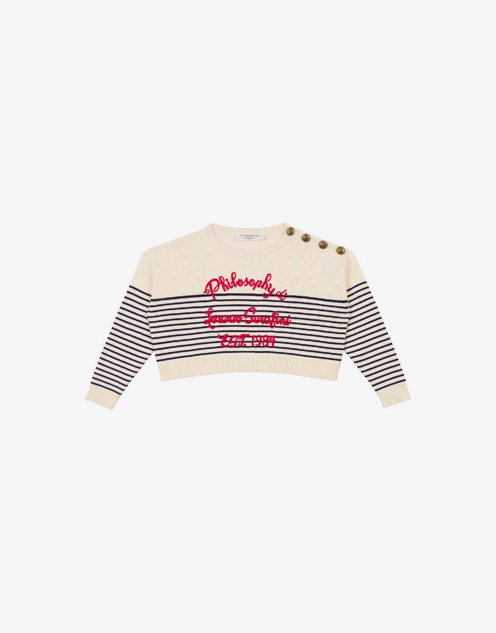 Philosophy Di Lorenzo Serafini Kids Maglione In Cotone A Righe Marinière