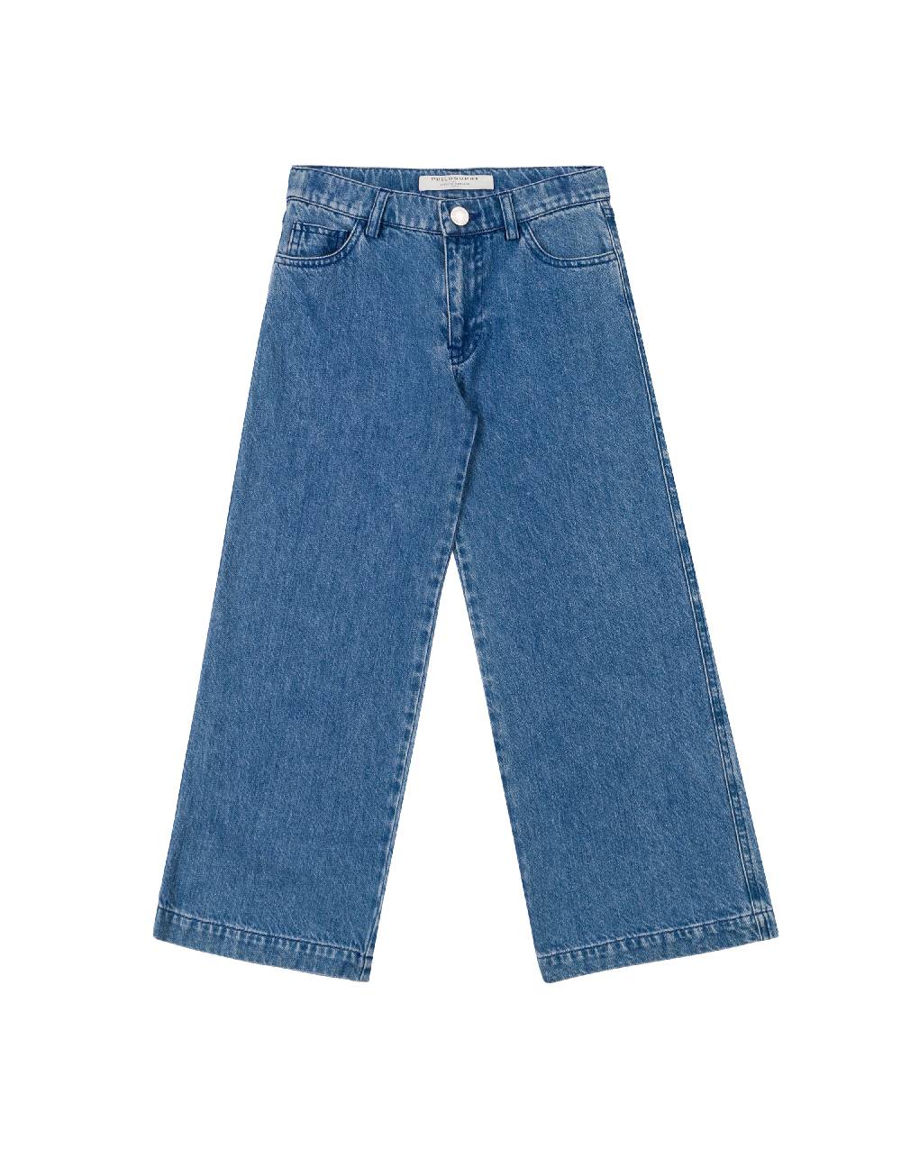 Philosophy Di Lorenzo Serafini Kids Pantalone In Denim Con Patch 'doppia P'