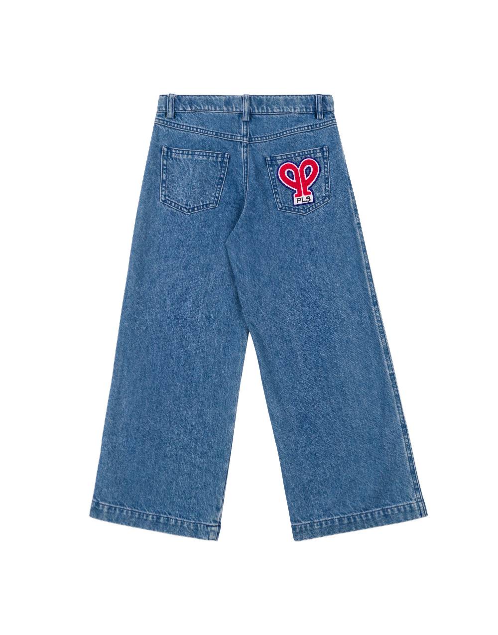 Philosophy Di Lorenzo Serafini Kids Pantalone In Denim Con Patch 'doppia P'