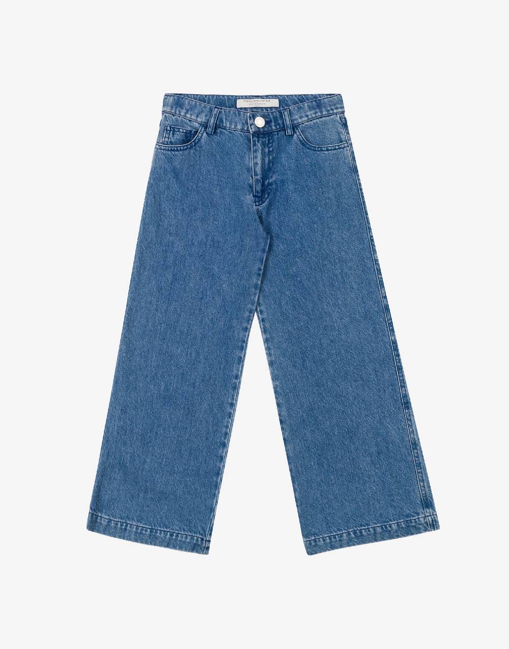 Philosophy Di Lorenzo Serafini Kids pantalone in denim con patch 'doppia P'